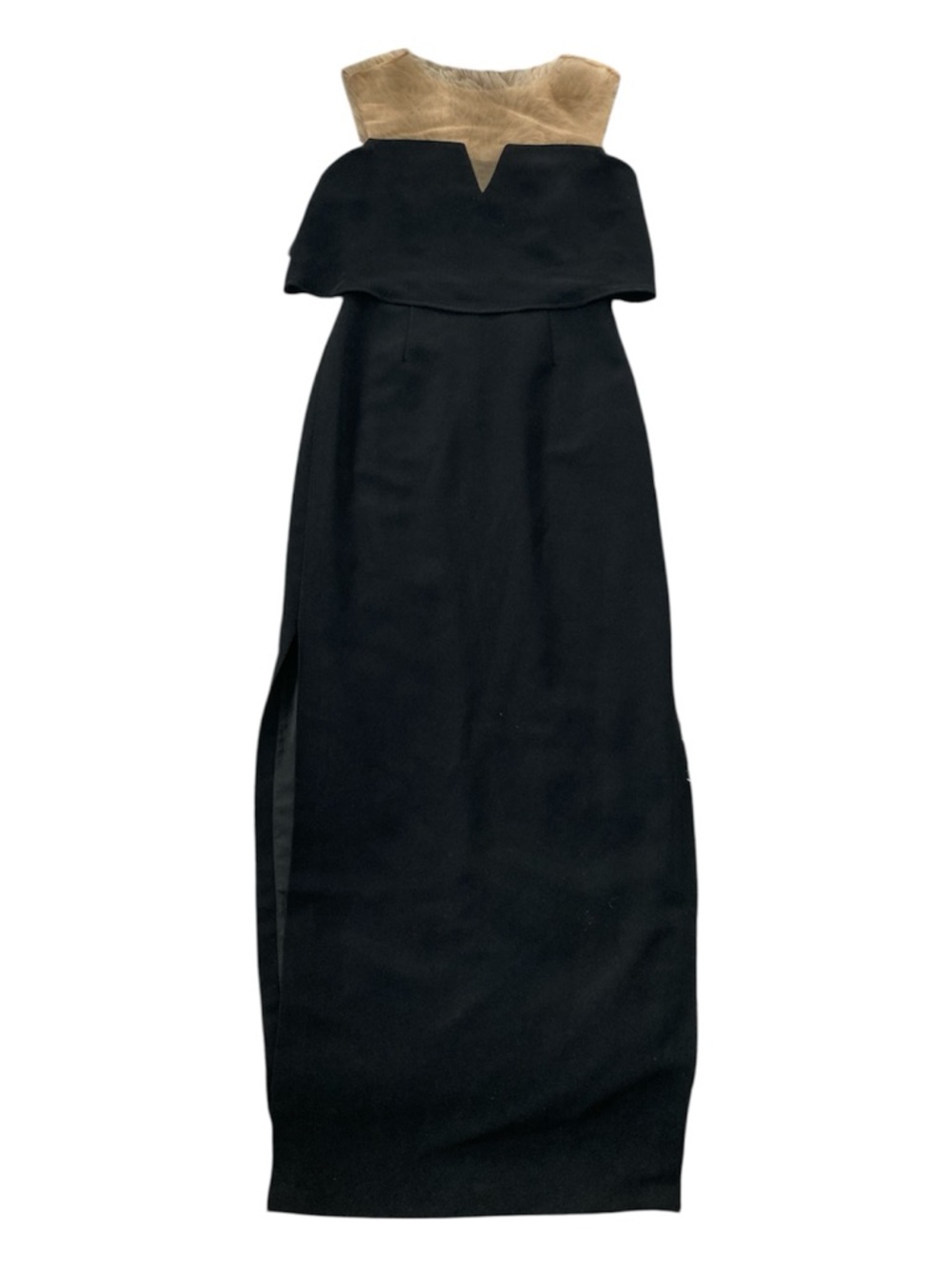 Bailey 44 MEDIUM Black Dress with Tan Yoke Gown Anthropology